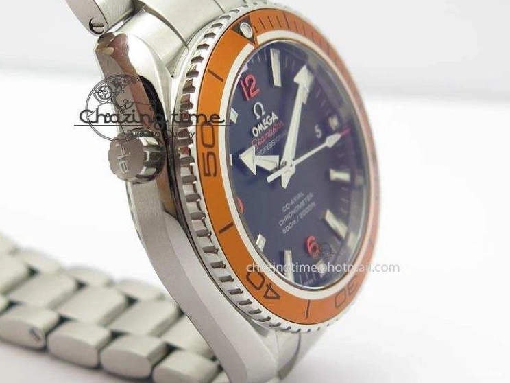 0127 Planet Ocean SS Bp Maker 45mm Orange Bezel On SS Bracelet A DailyWear 8216